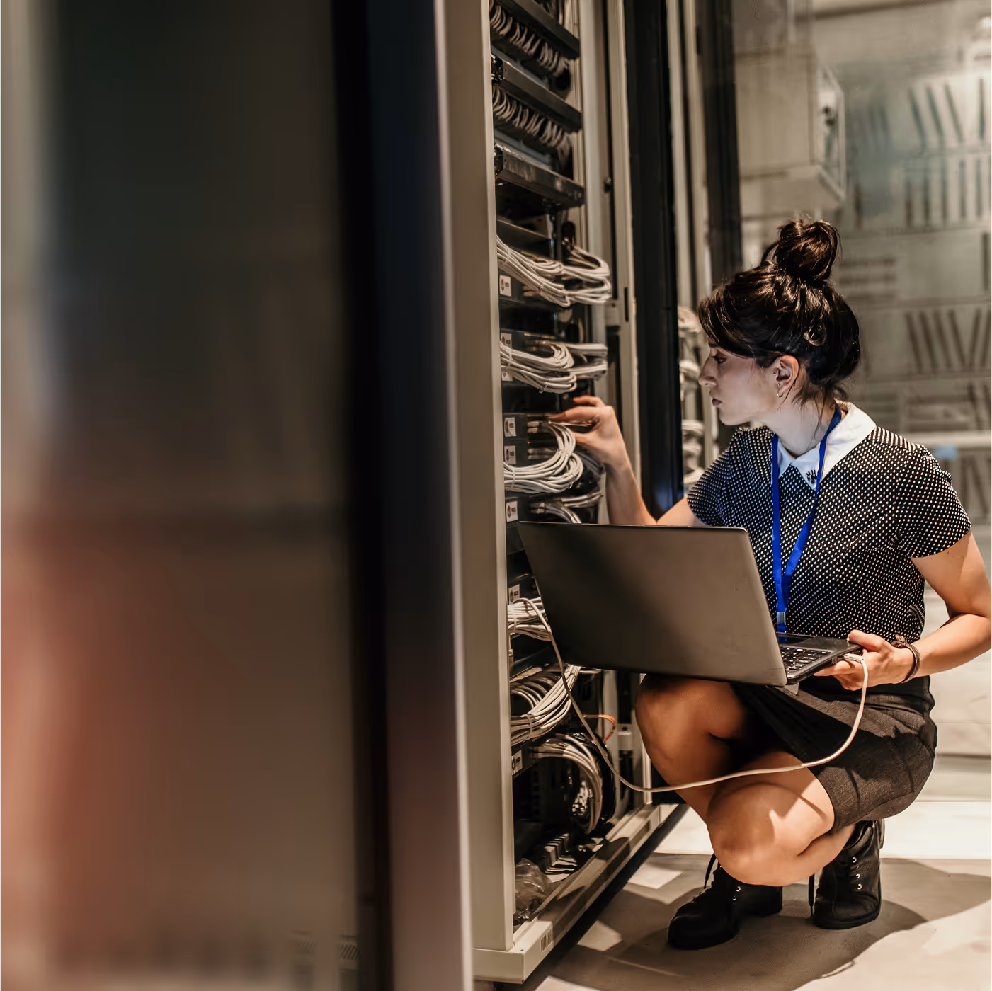 University data center entry point with facial authentication reader