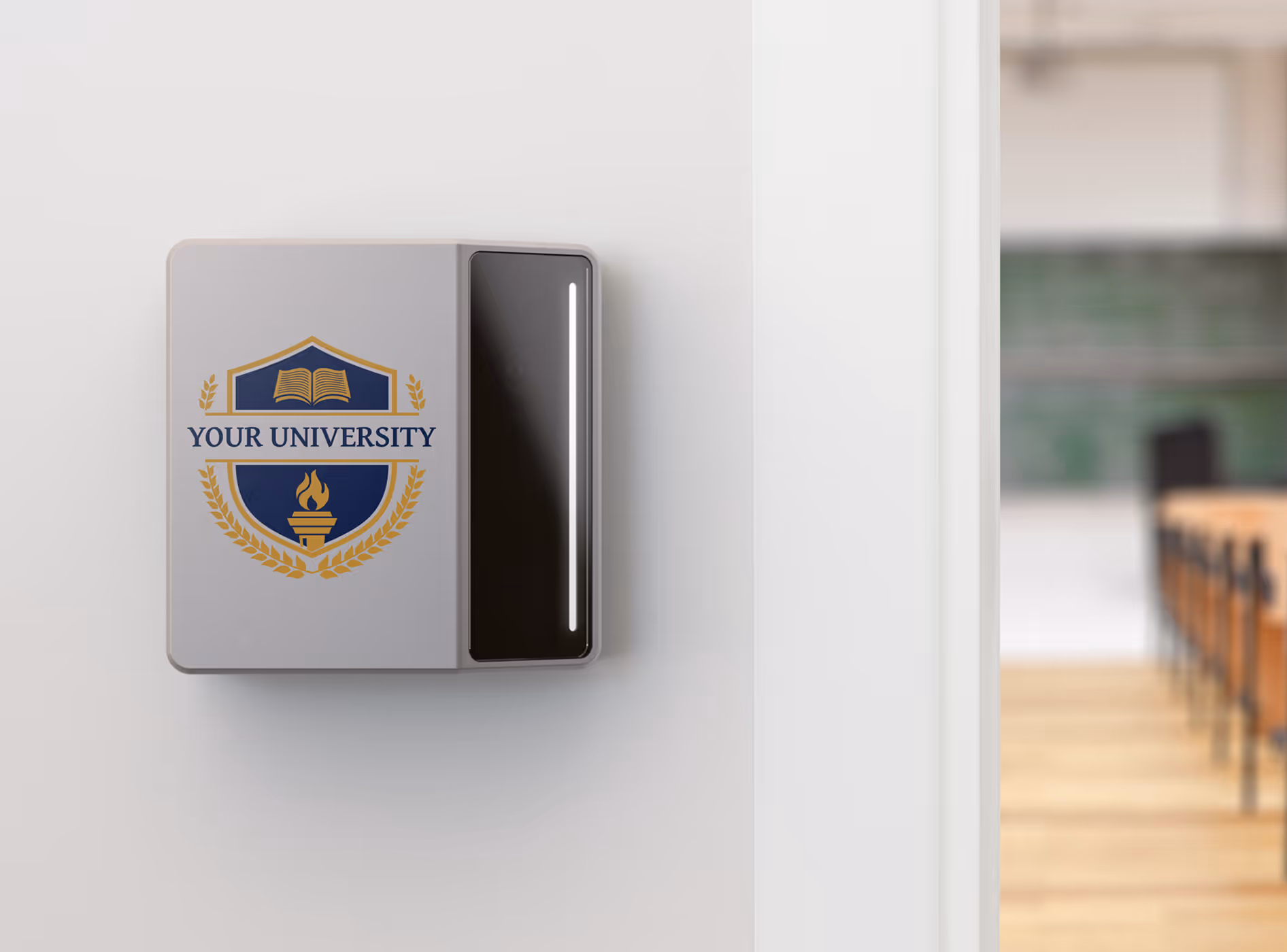 Rock X reader customized with university colors and logo