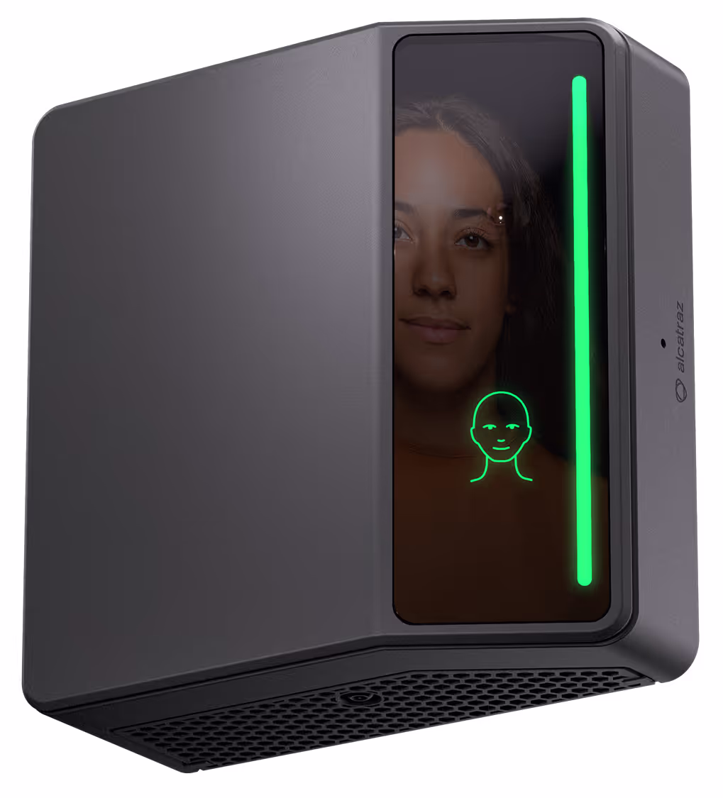 Rock X facial authentication reader mounted at a campus door